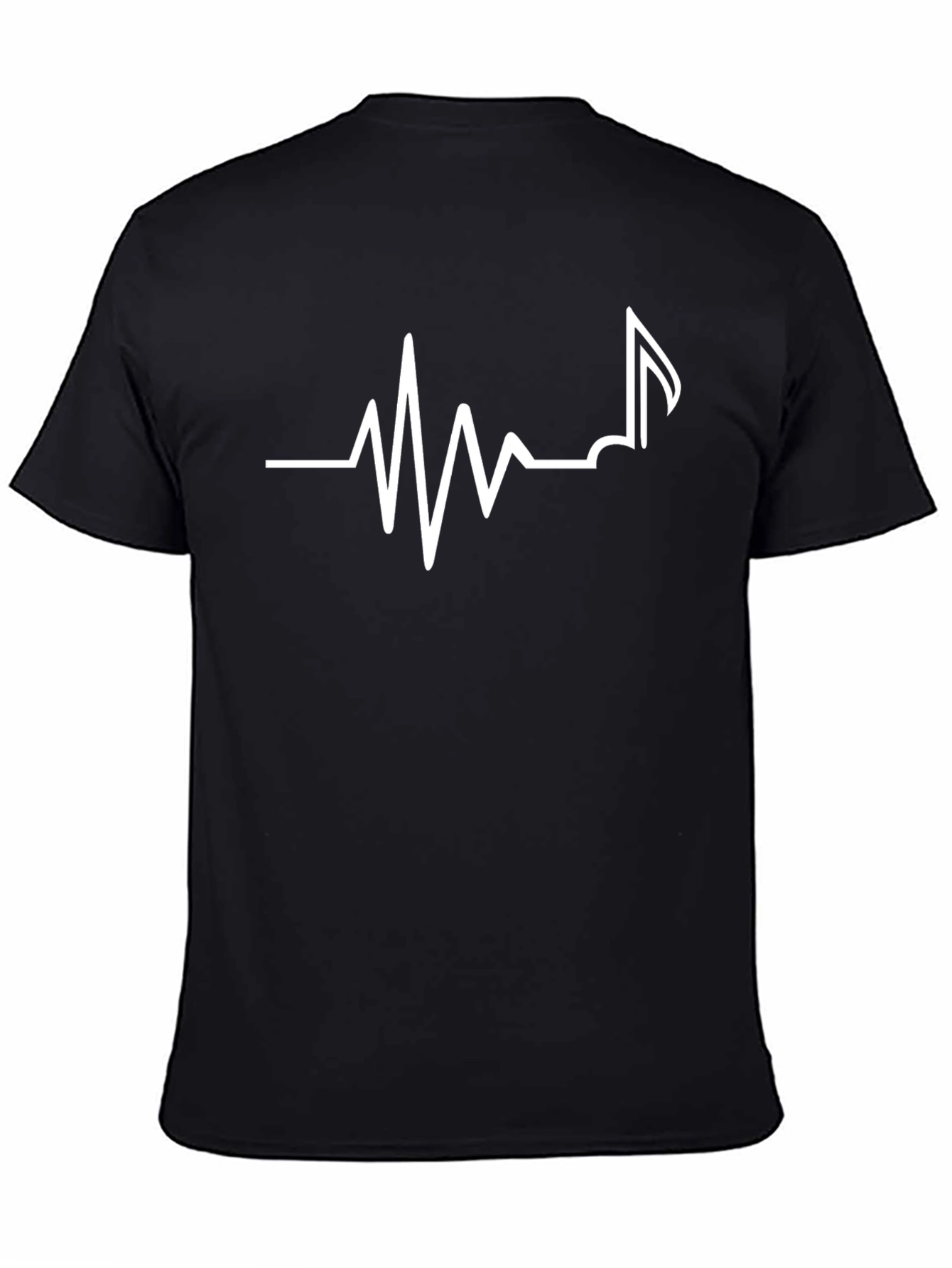 Heartbeat Music Note Black T-Shirt