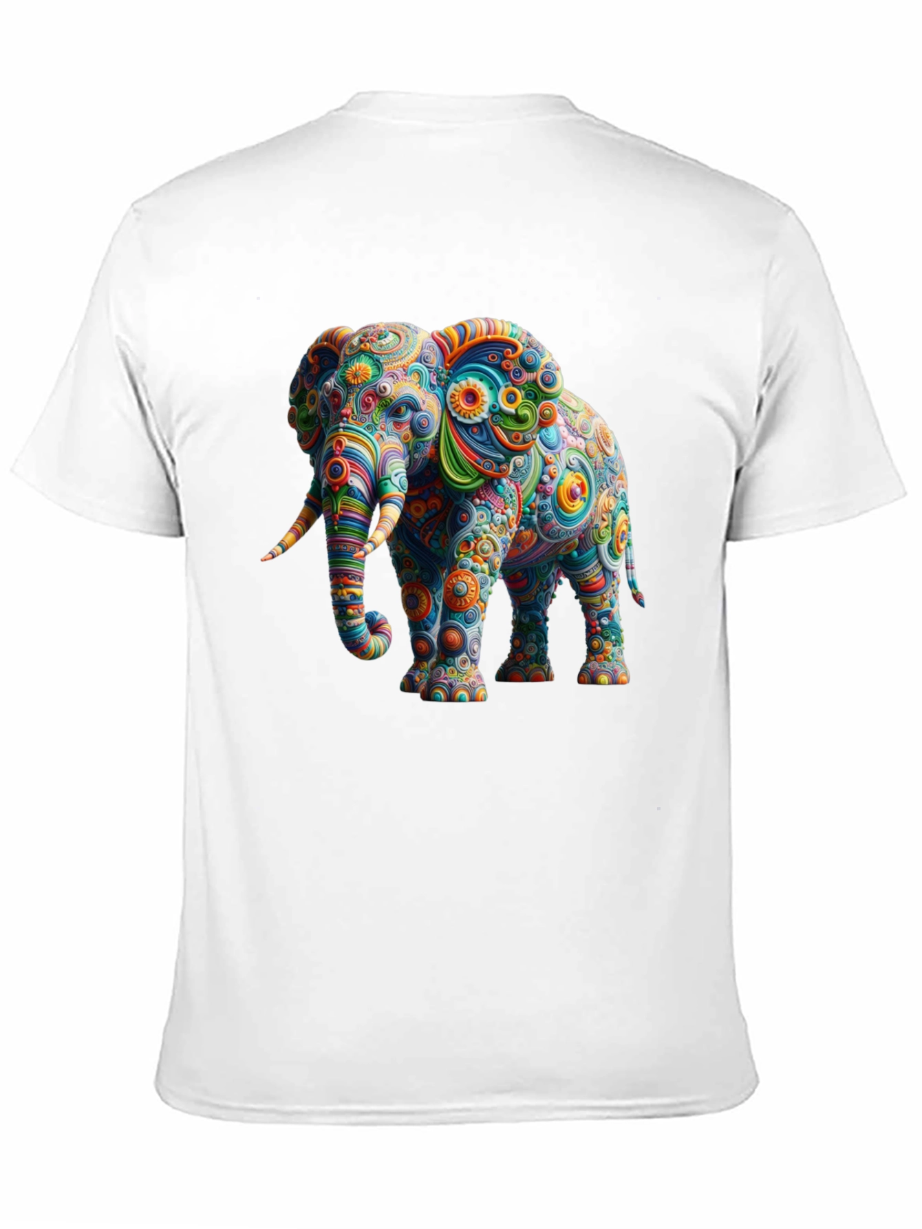 Psychedelic Elephant Graphic Tee - Black