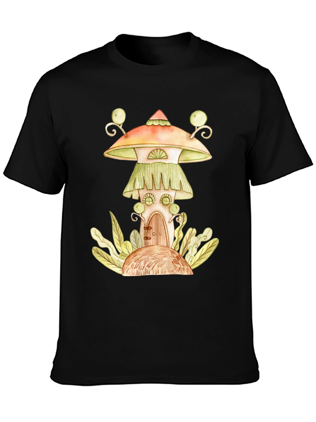 Whimsical Mushroom House Graphic Tee