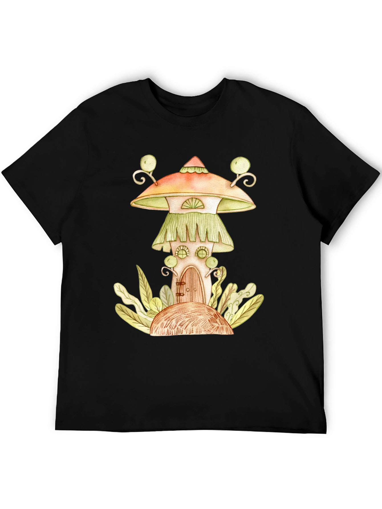 Whimsical Mushroom House Graphic Tee