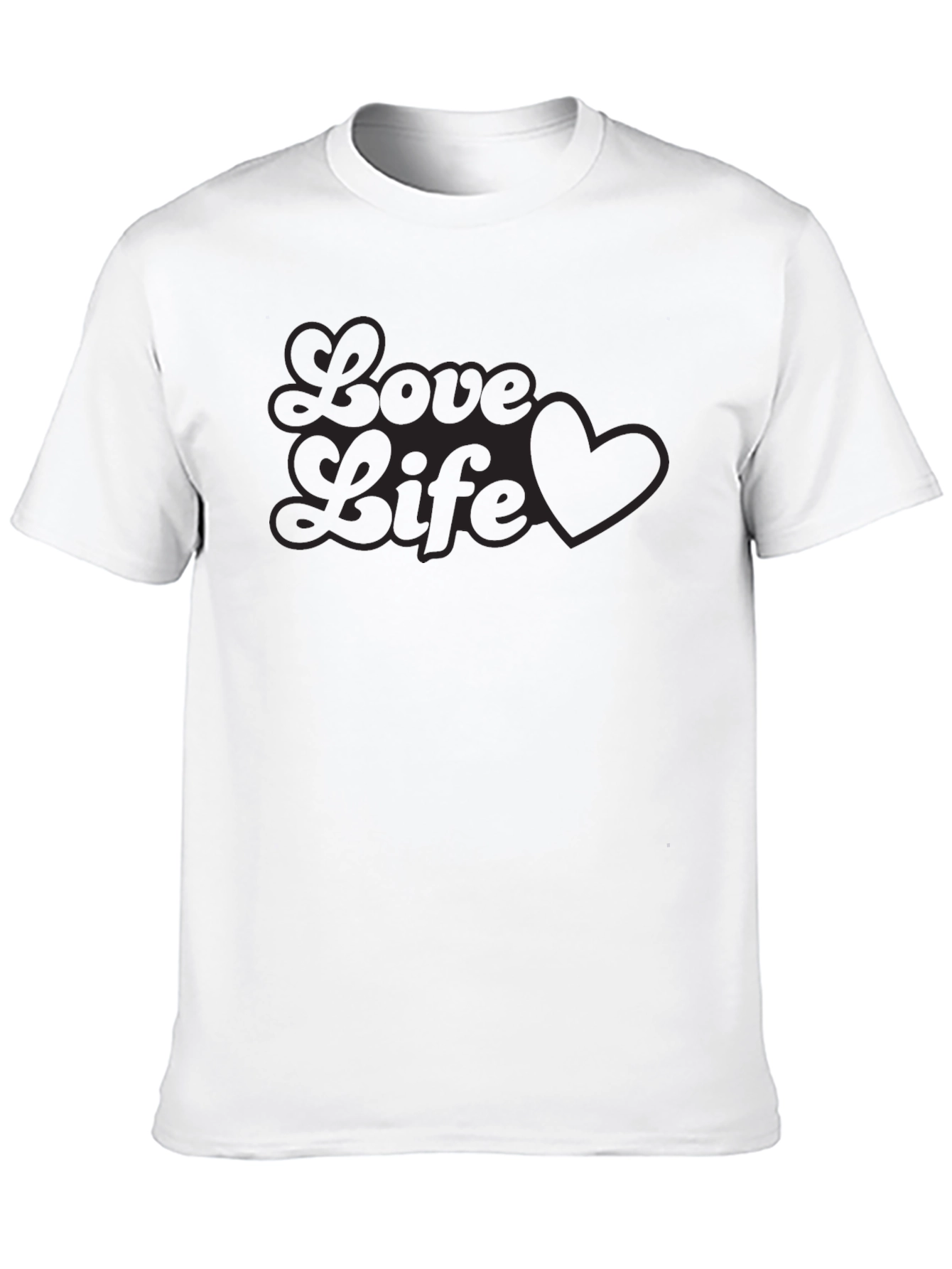 Love Life Heart Graphic Tee - Soft Black T-Shirt
