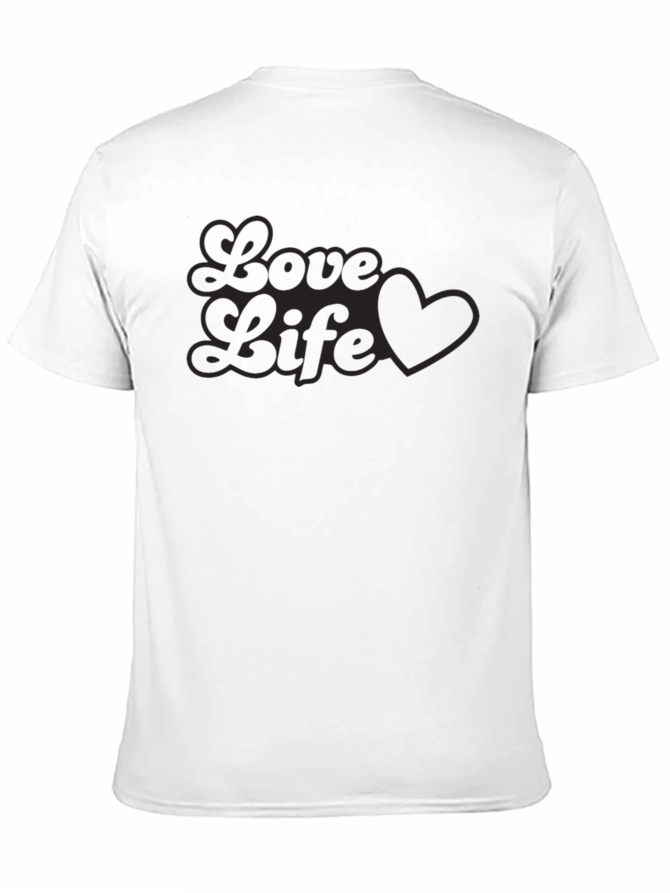 Love Life Heart Graphic Tee - Soft Black T-Shirt