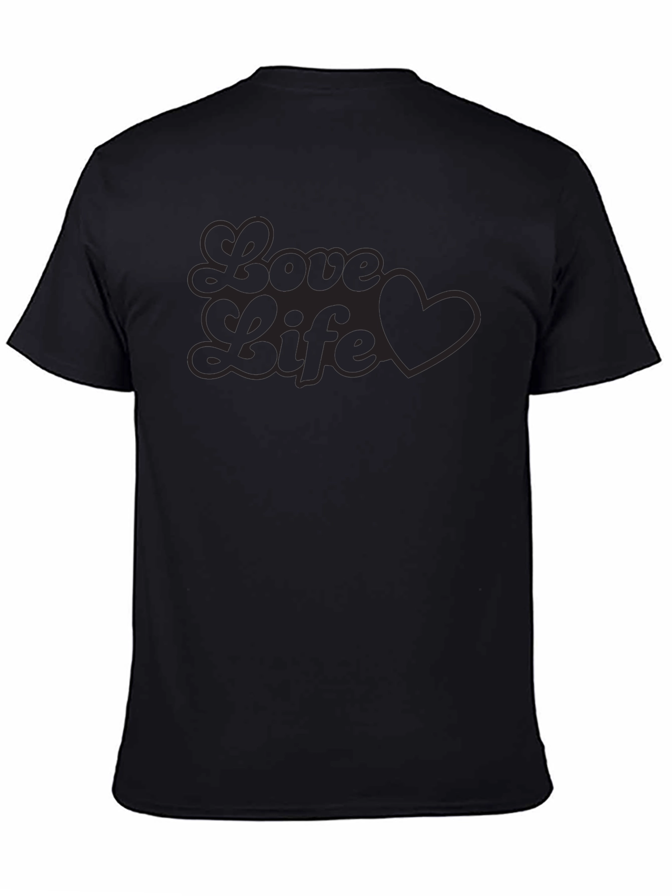 Love Life Heart Graphic Tee - Soft Black T-Shirt