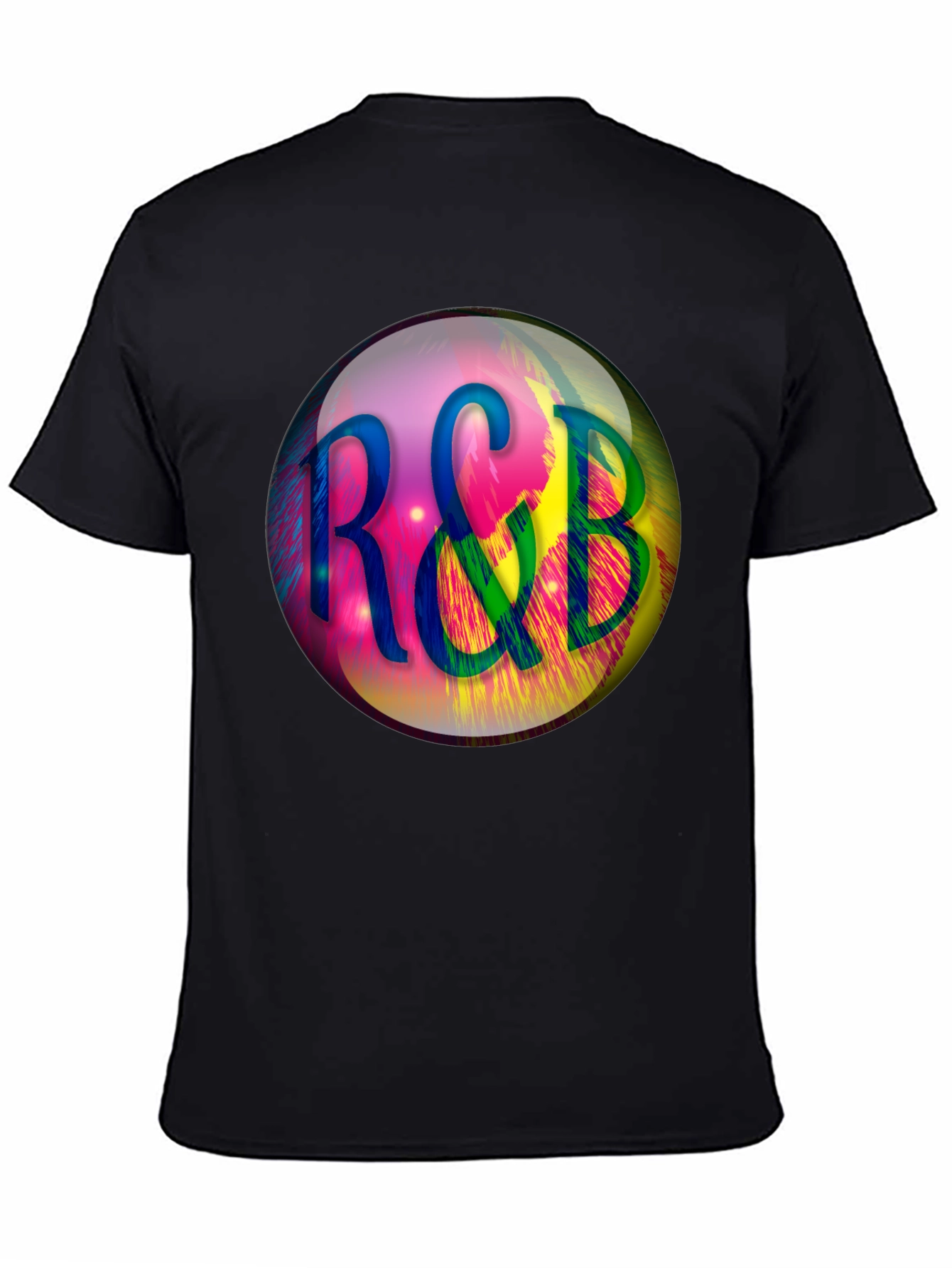 R&B Graphic Print Black T-Shirt