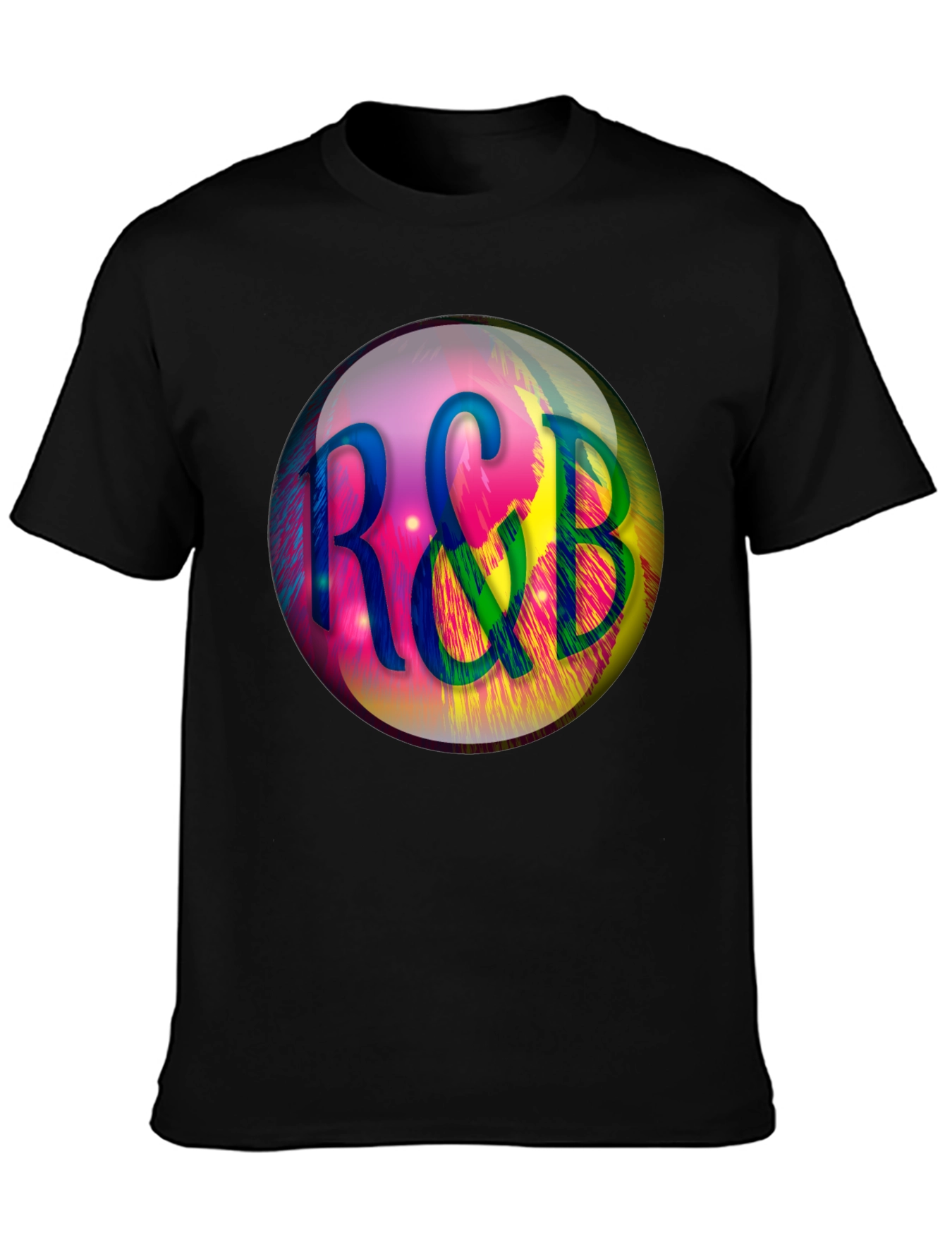 R&B Graphic Print Black T-Shirt