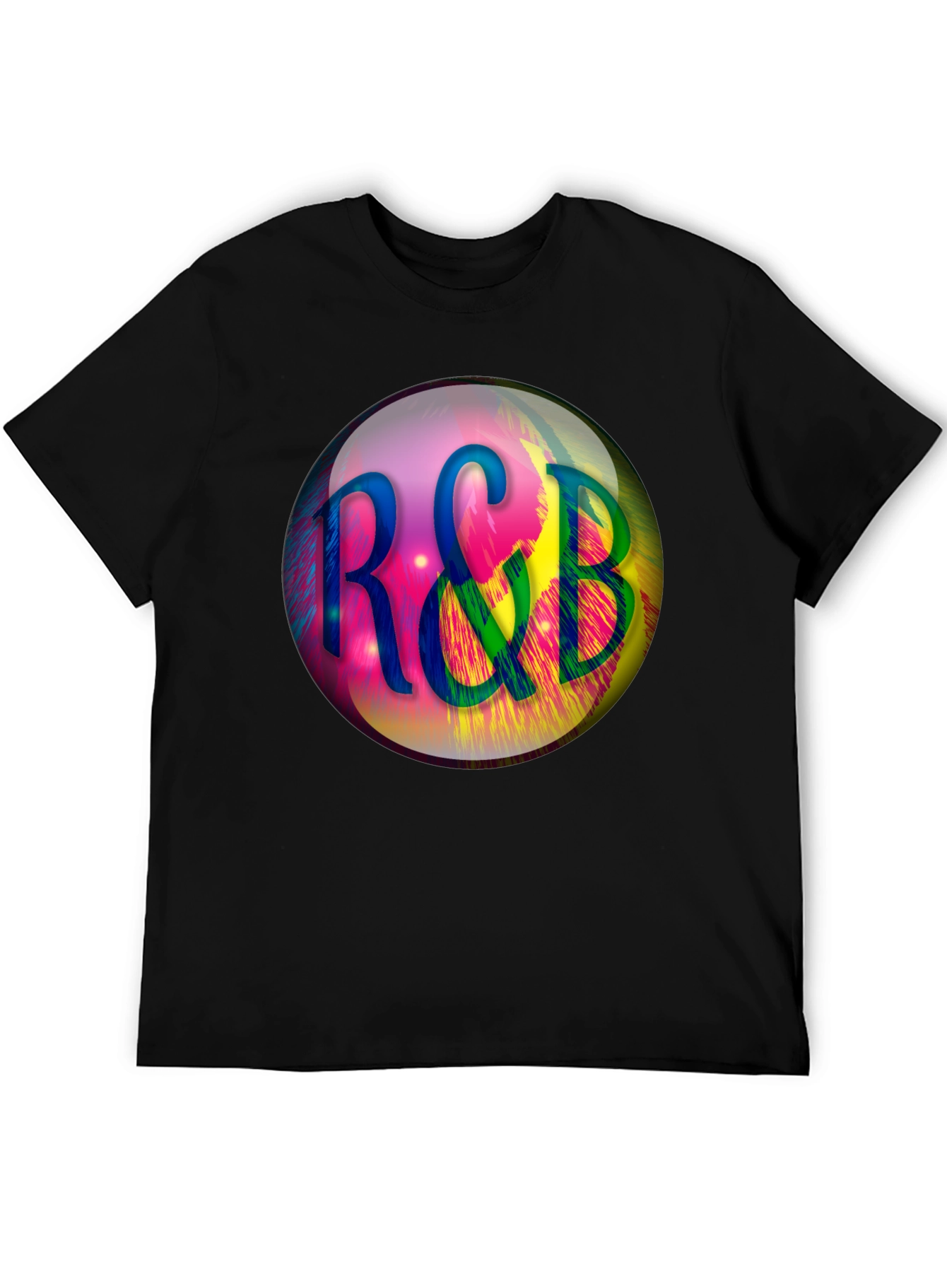 R&B Graphic Print Black T-Shirt