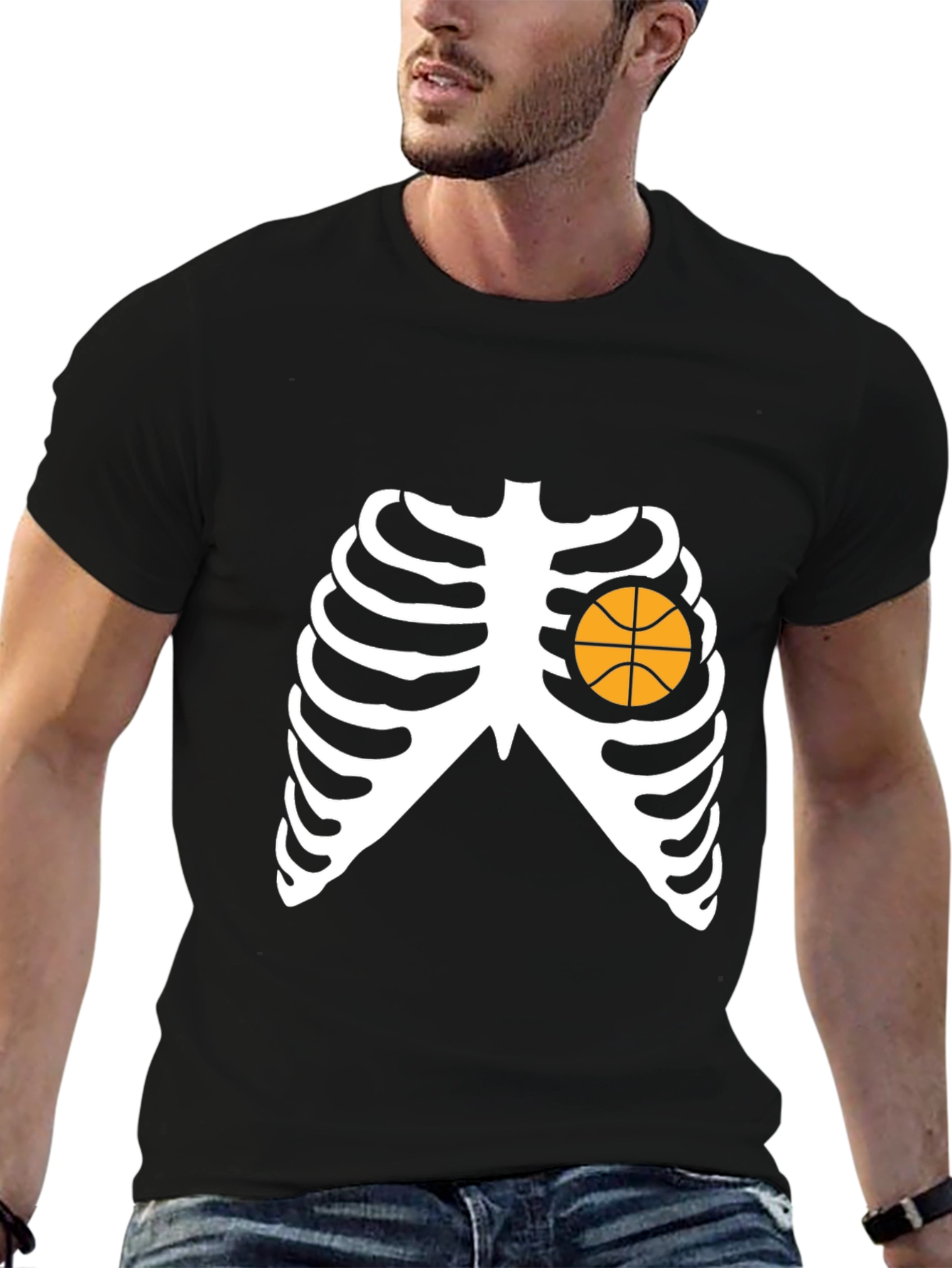 Basketball Heart Skeleton T-Shirt