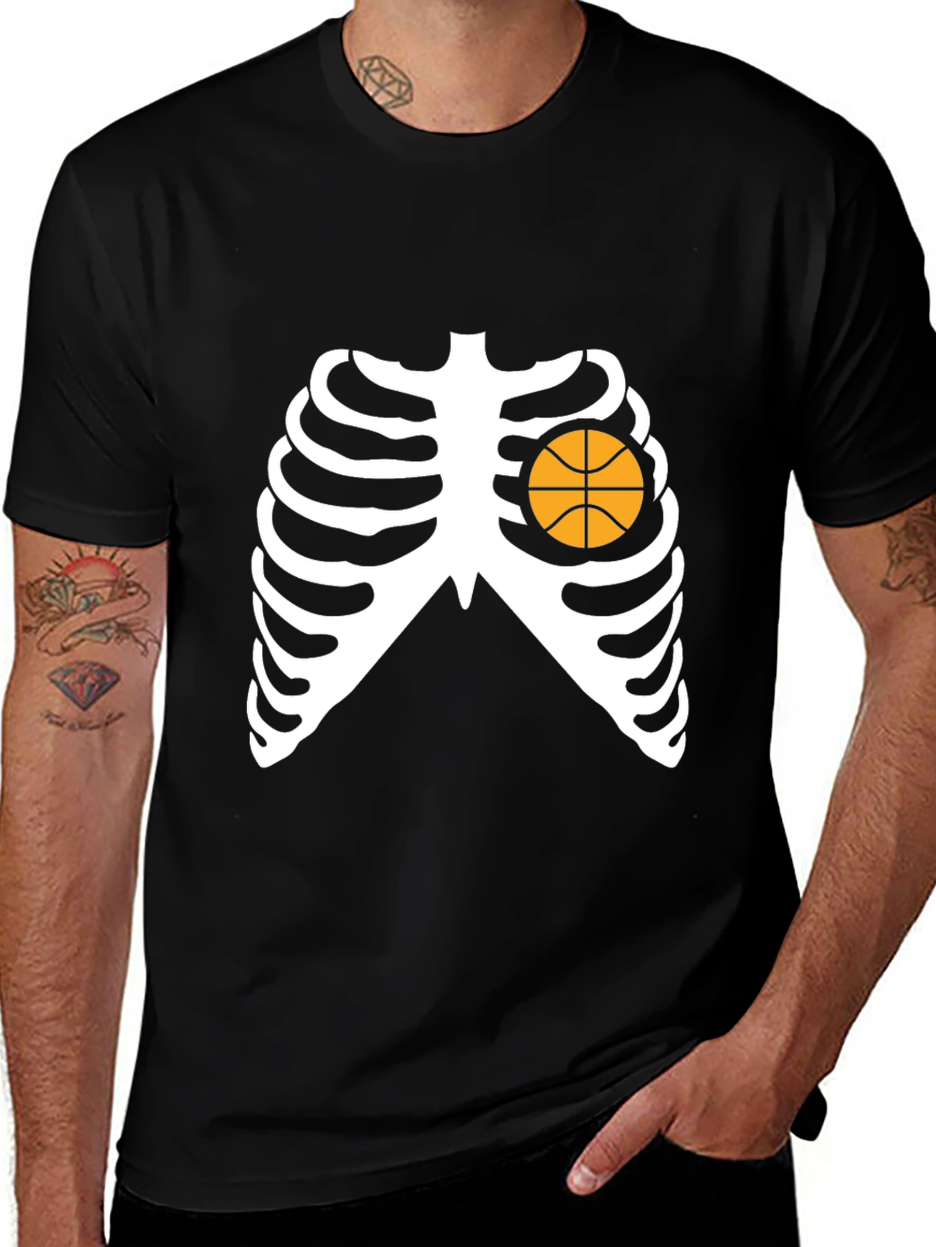 Basketball Heart Skeleton T-Shirt