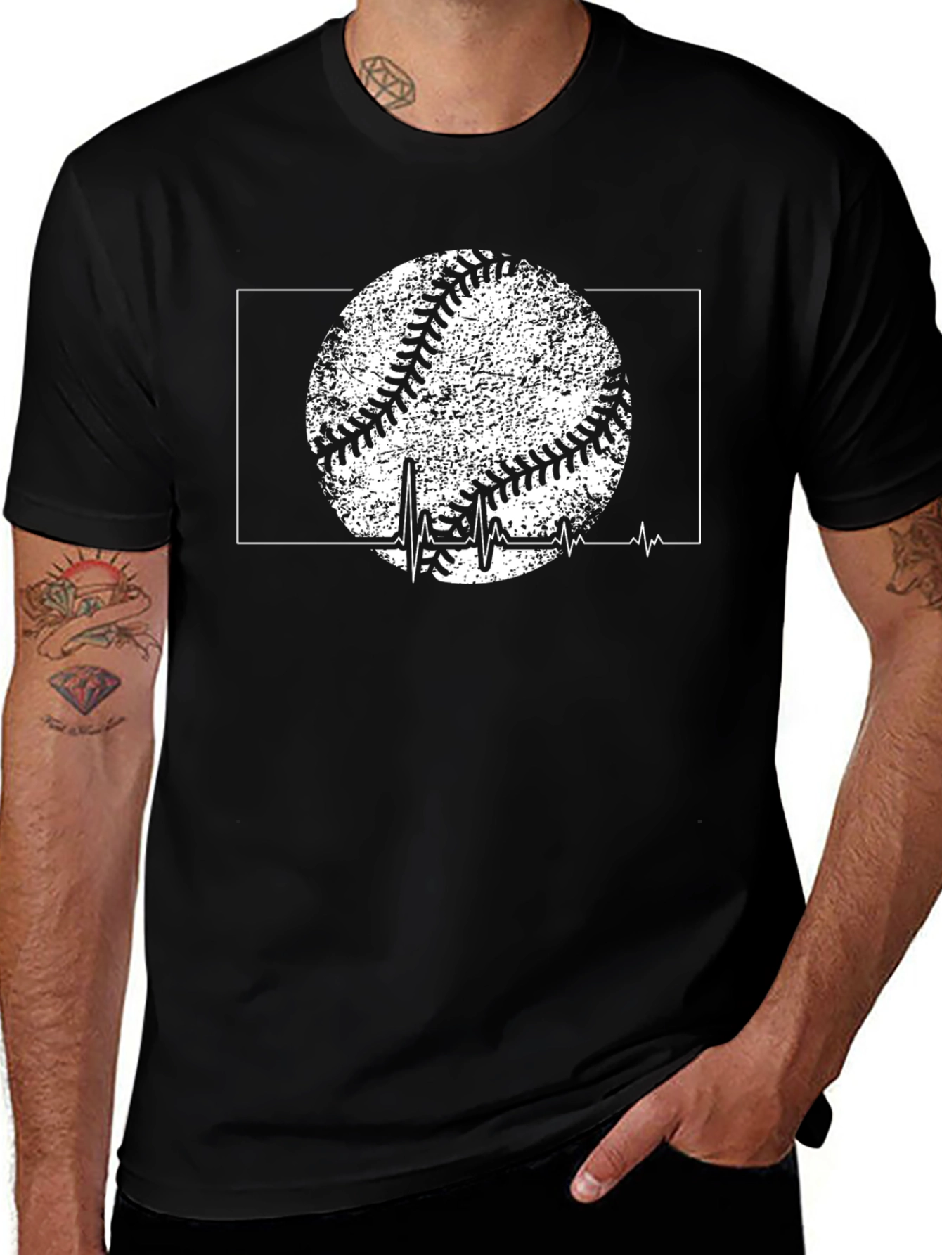 Baseball Heartbeat Graphic Tee
