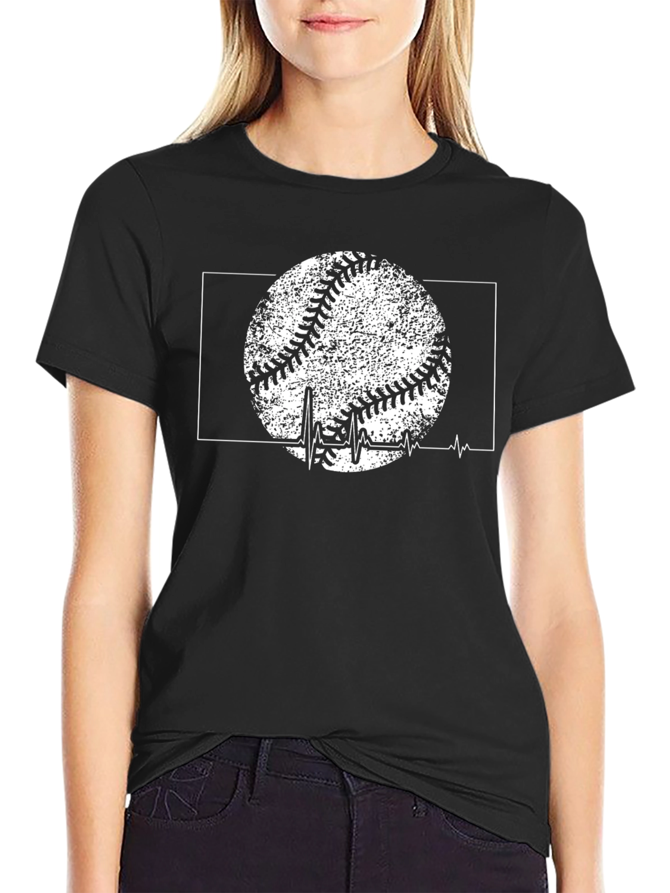 Baseball Heartbeat Graphic Tee