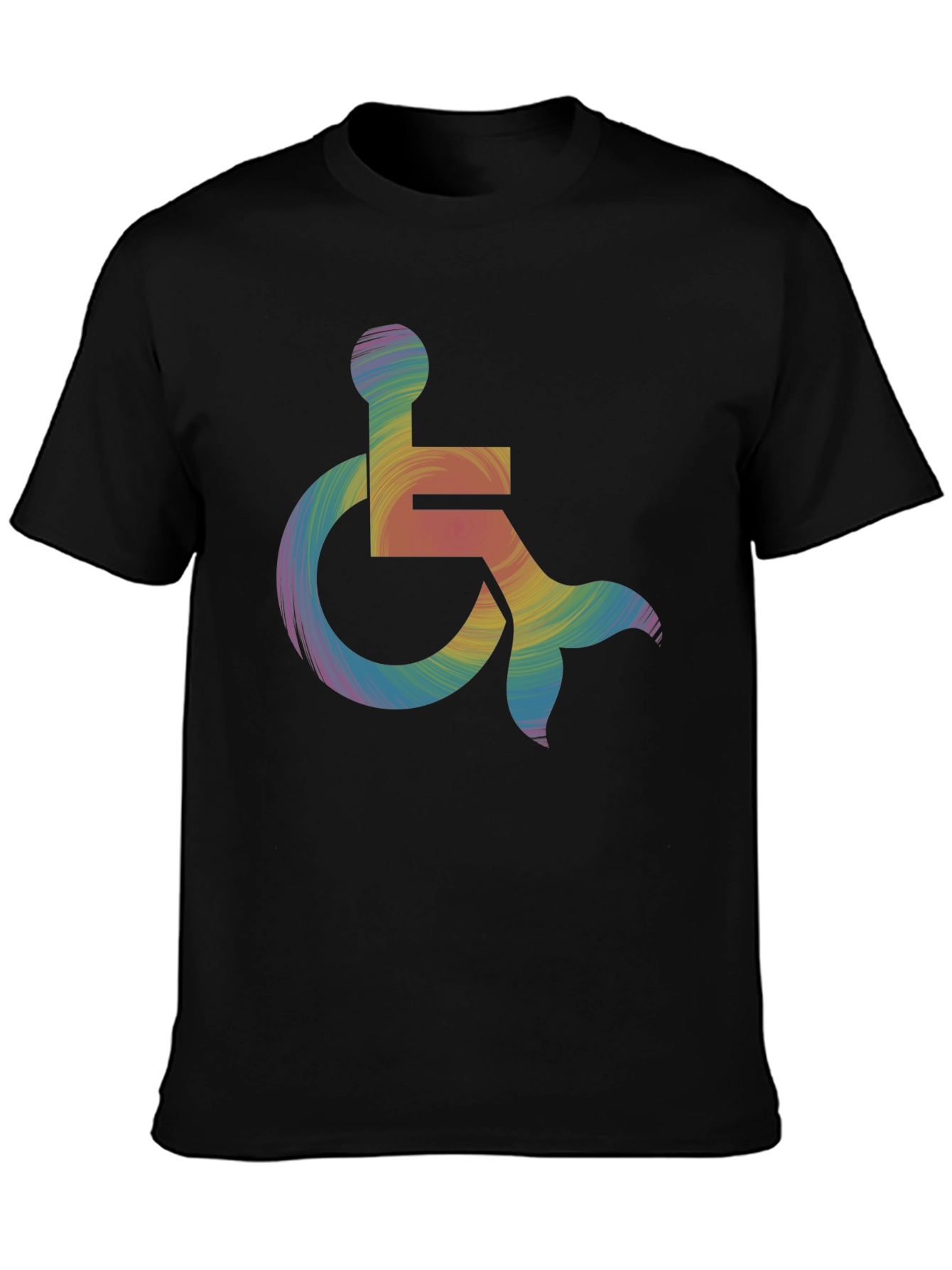 Rainbow Wheelchair Mermaid Tail T-Shirt