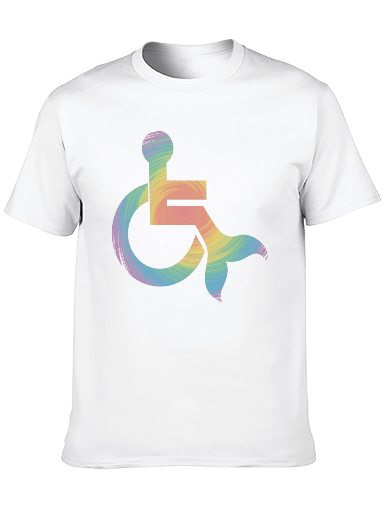 Rainbow Wheelchair Mermaid Tail T-Shirt
