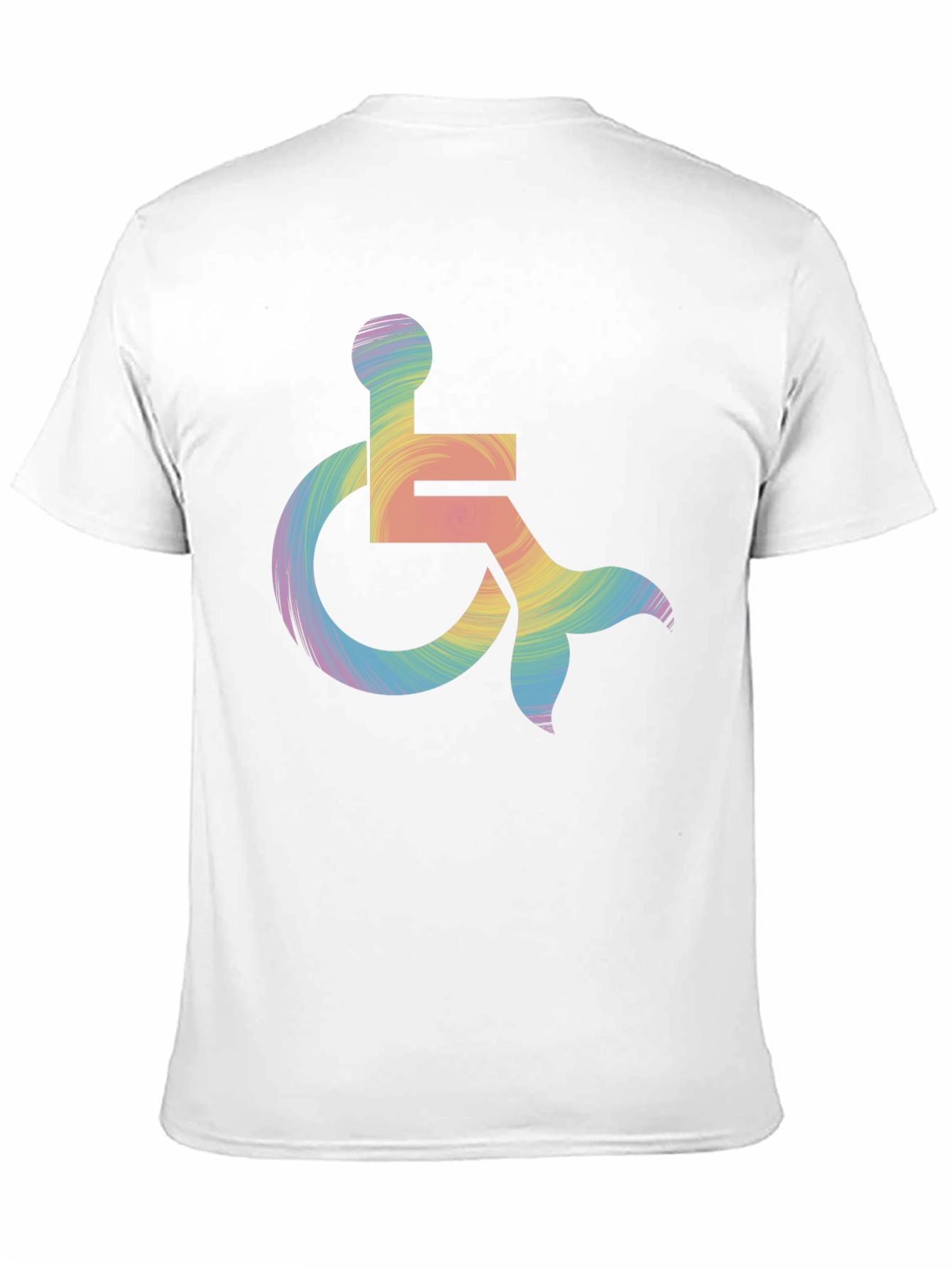 Rainbow Wheelchair Mermaid Tail T-Shirt