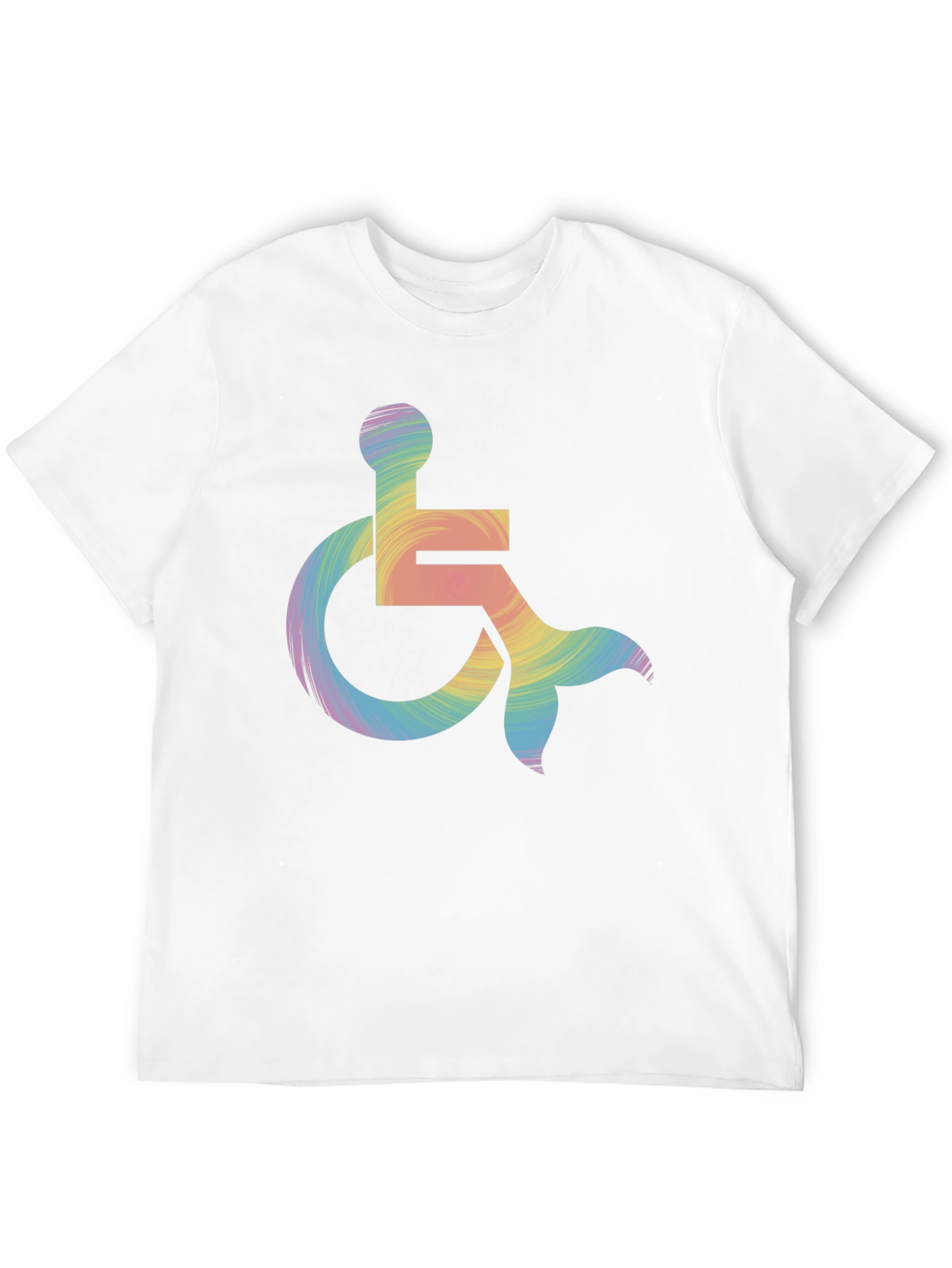 Rainbow Wheelchair Mermaid Tail T-Shirt