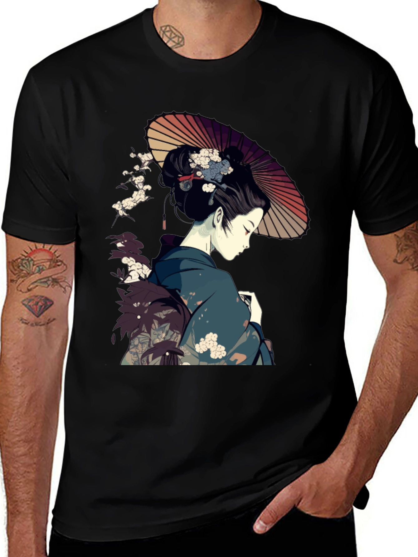Geisha Art T-Shirt - Japanese Inspired Graphic Tee
