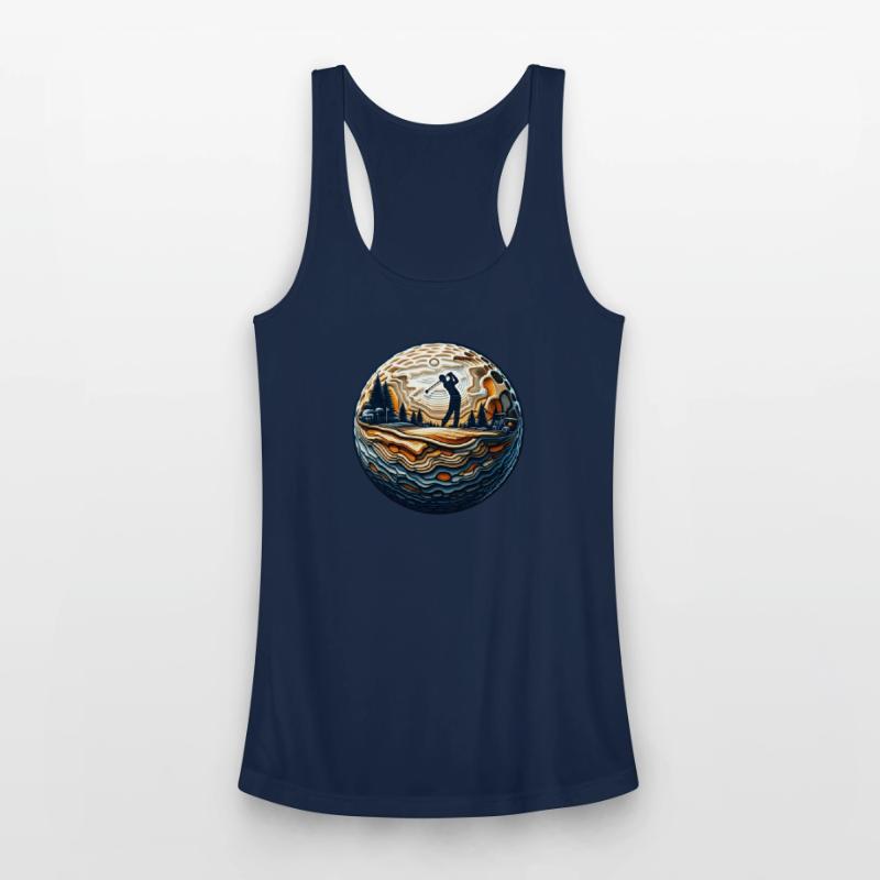 Abstract Golfer On Golf Ball Circular Golfing Art