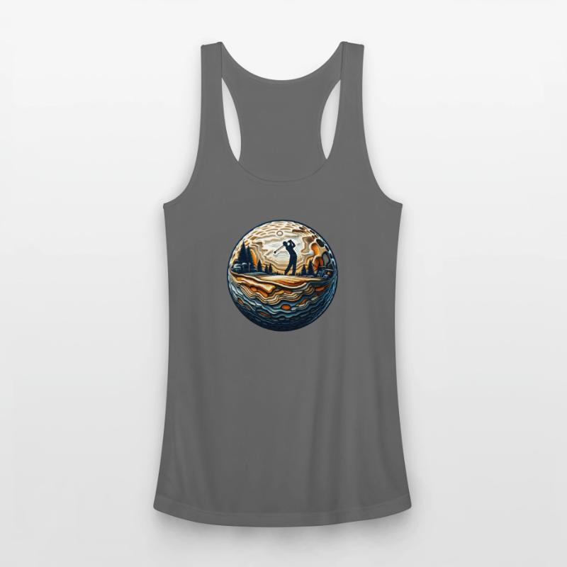 Abstract Golfer On Golf Ball Circular Golfing Art