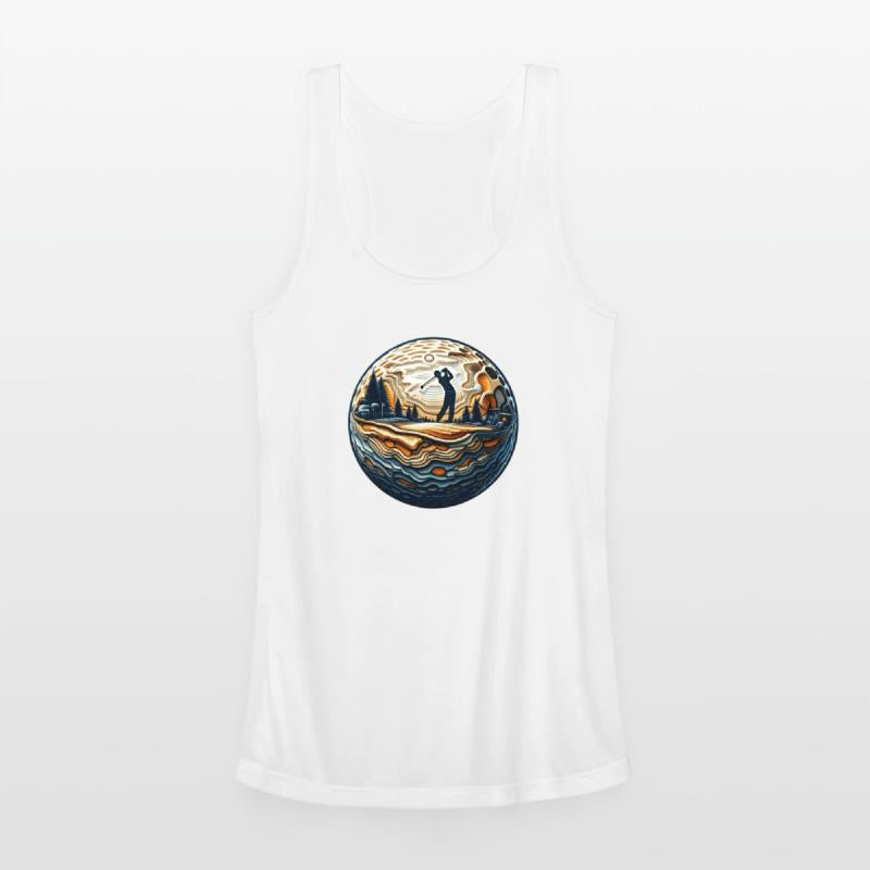 Abstract Golfer On Golf Ball Circular Golfing Art