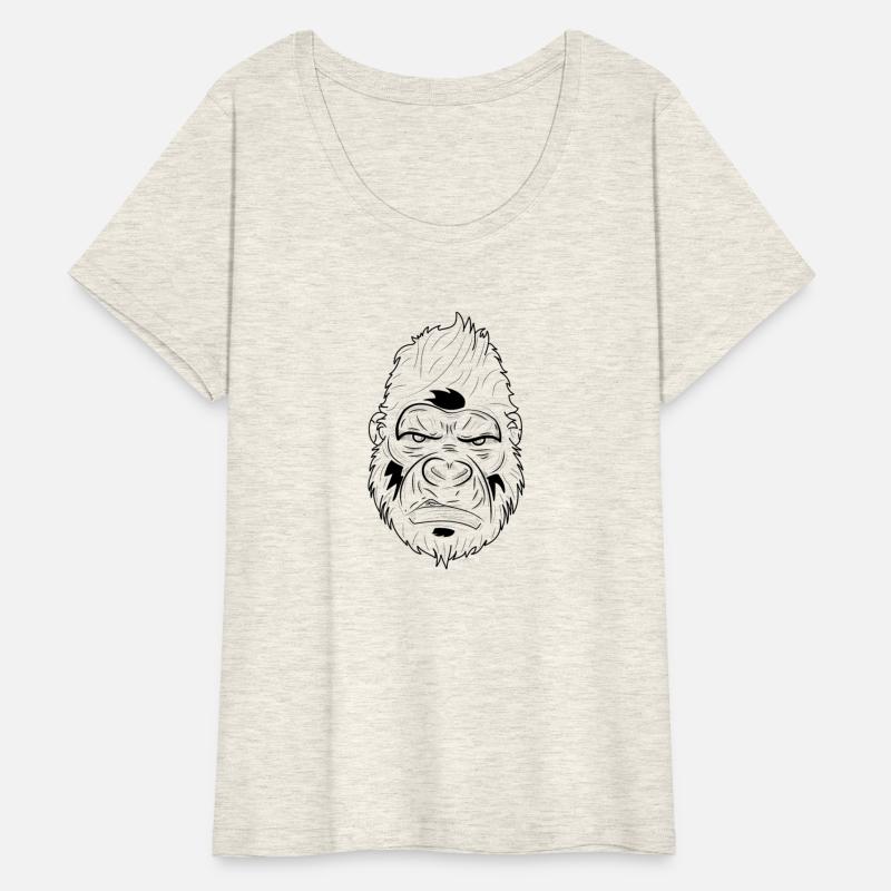 Abstract Line Art of a Gorilla Face