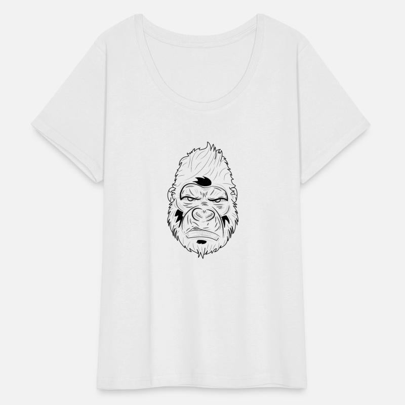 Abstract Line Art of a Gorilla Face