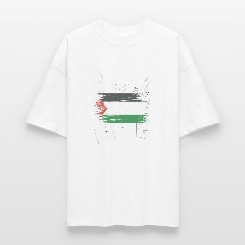 Abstract Palestinian Flag Brushstroke Design