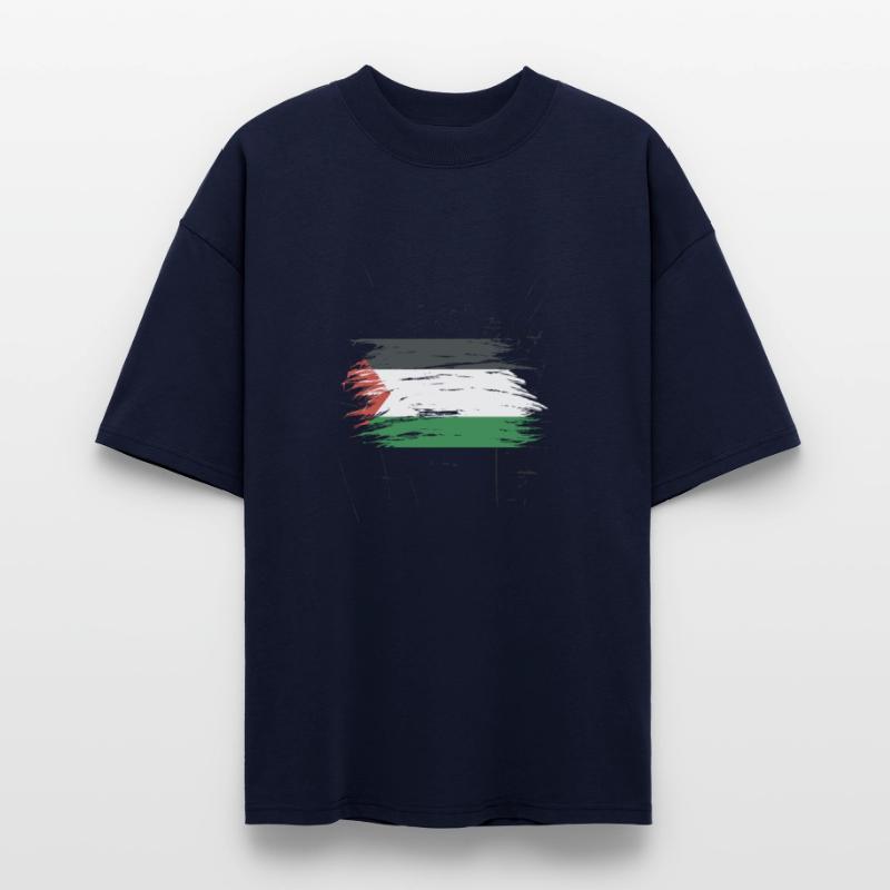 Abstract Palestinian Flag Brushstroke Design