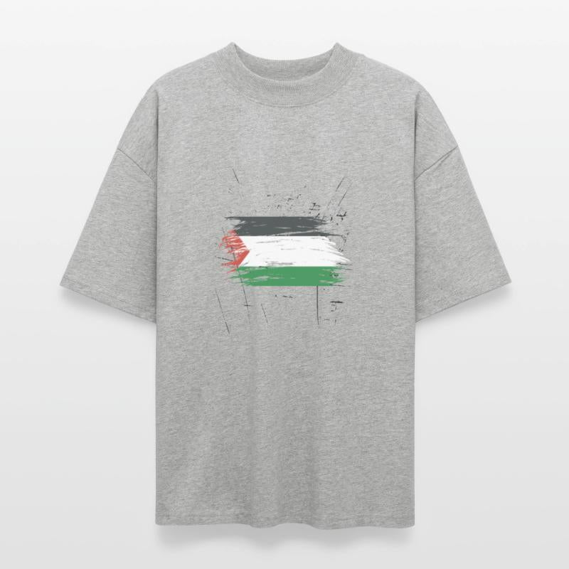 Abstract Palestinian Flag Brushstroke Design