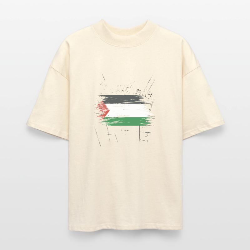 Abstract Palestinian Flag Brushstroke Design
