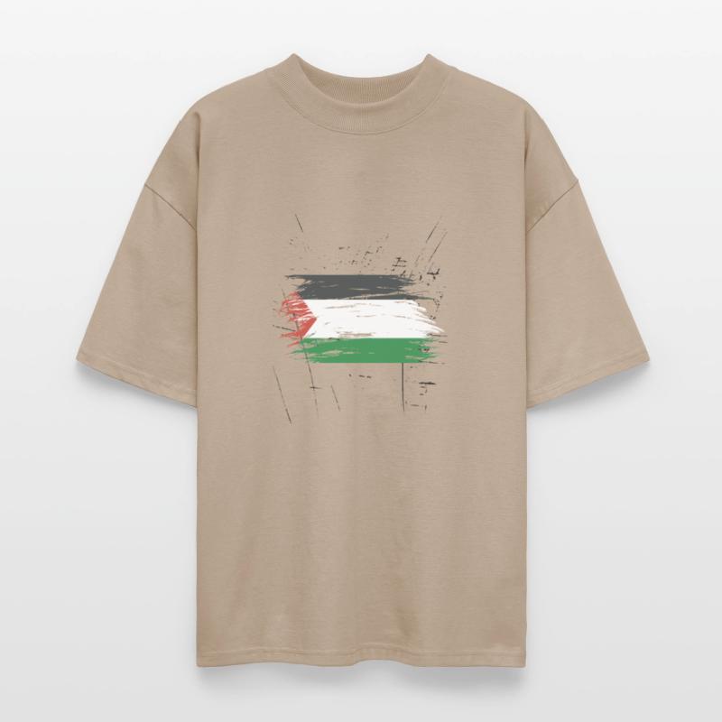 Abstract Palestinian Flag Brushstroke Design