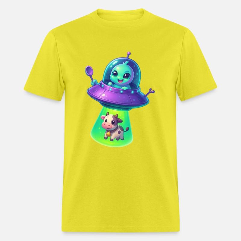 Adorable Alien Abduction Cartoon – Cute UFO & Cow