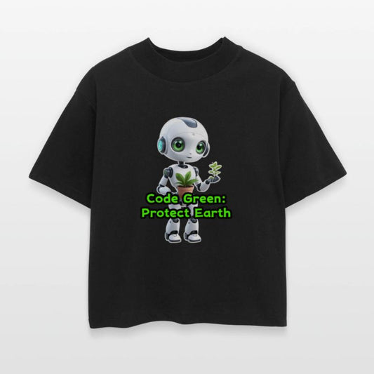 Adorable Robot Girl Holding a Plant – Eco Friendly