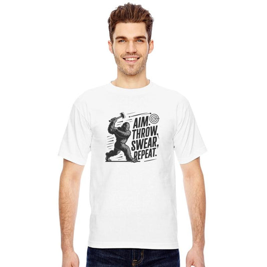 Aim Throw Swear Repeat Funny Axe Throwing BIGFOOT