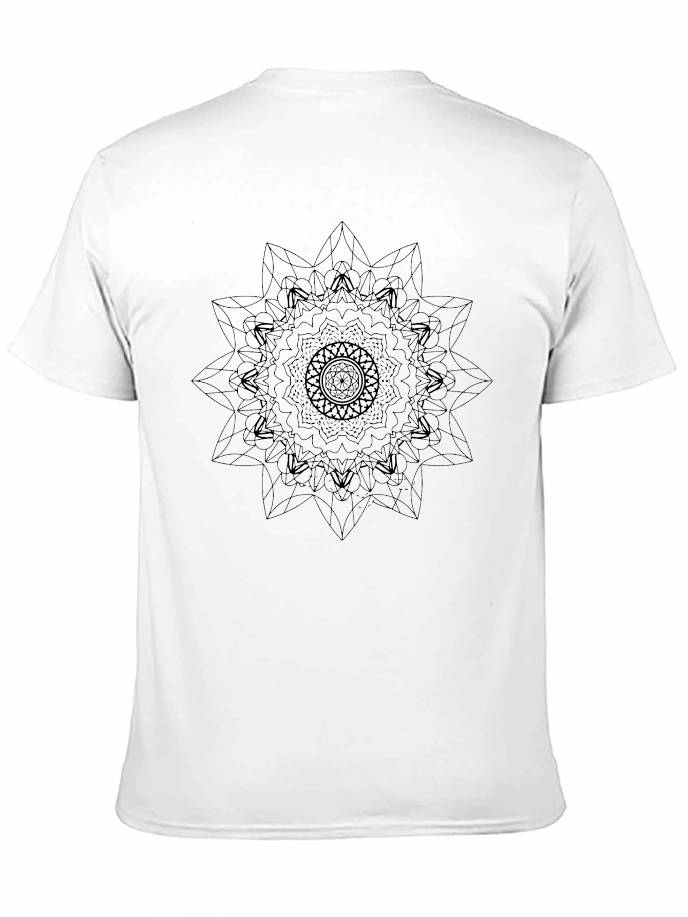 Geometric Mandala Print Mens Black Tee