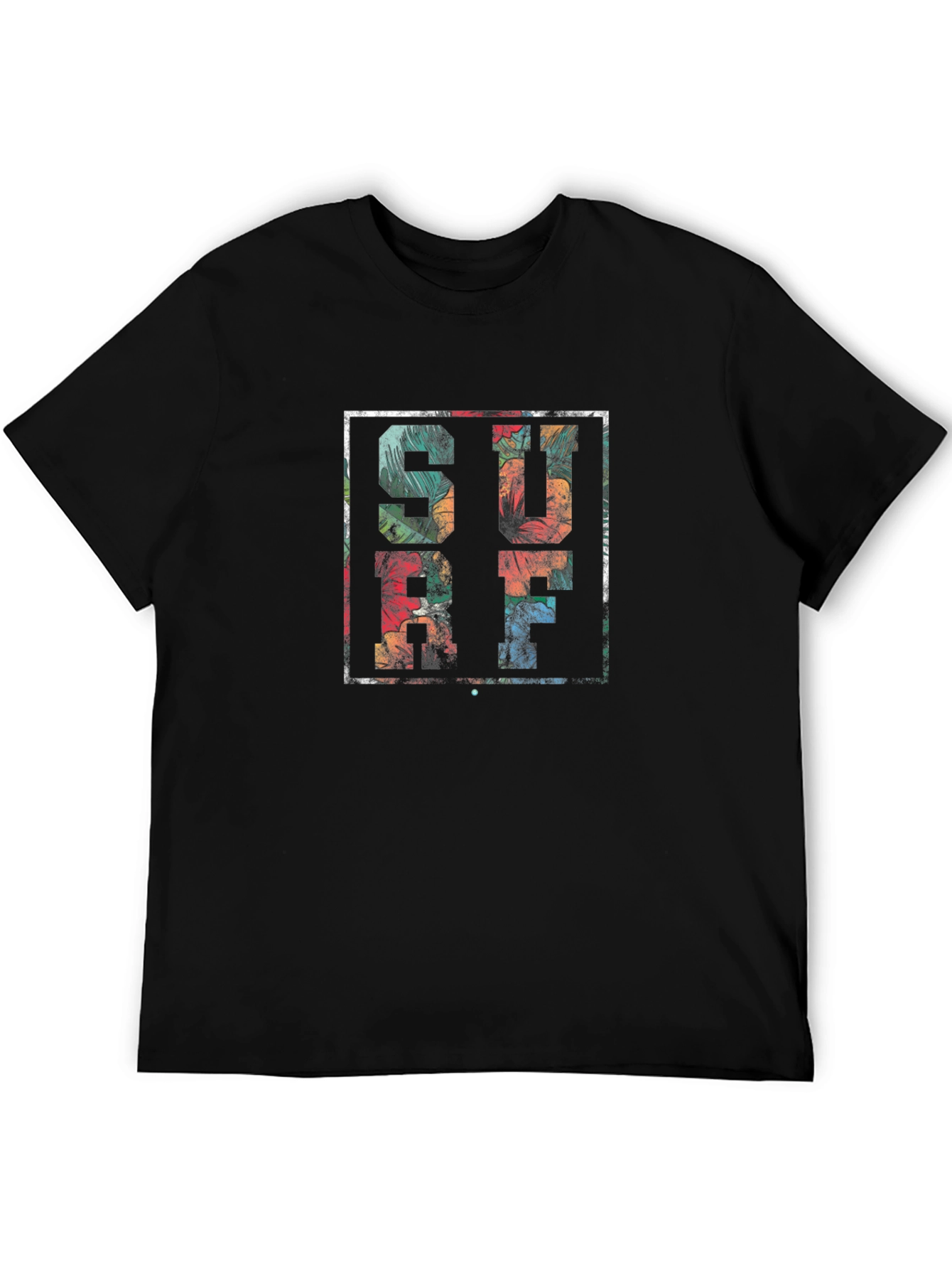 Tropical Surf Graphic T-Shirt - Black