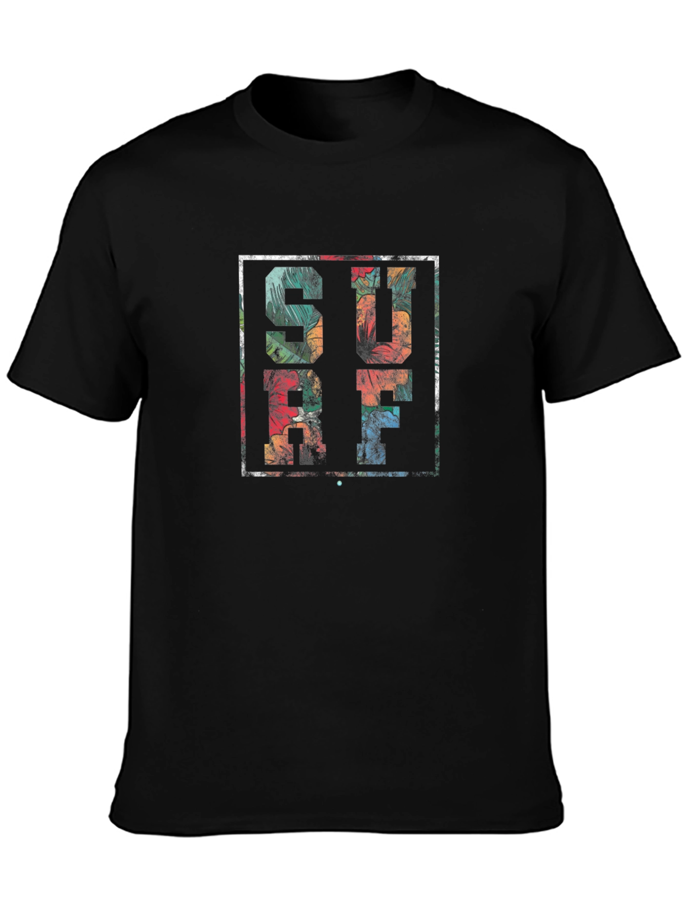 Tropical Surf Graphic T-Shirt - Black
