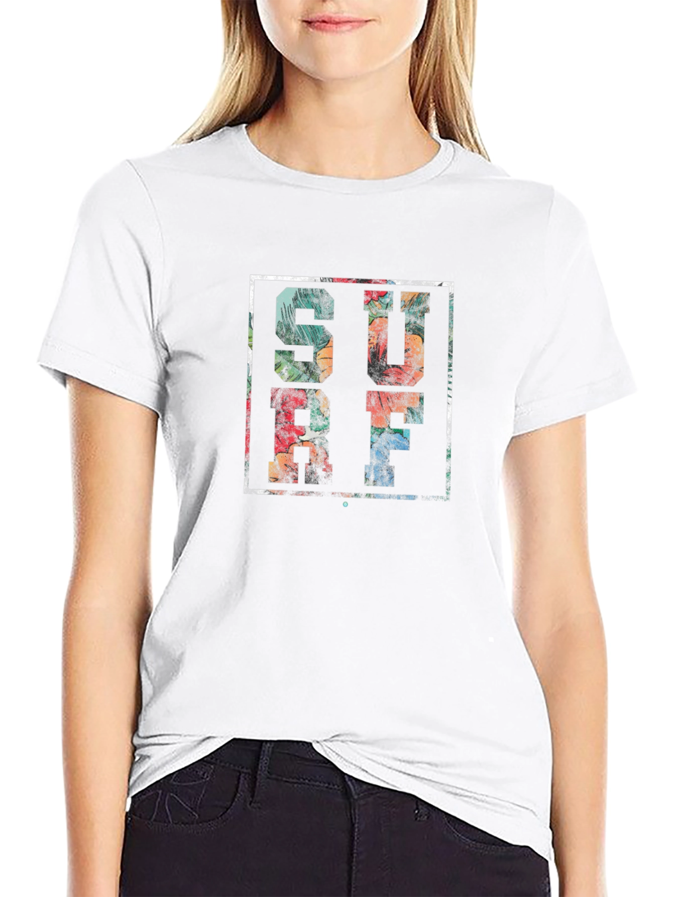 Tropical Surf Graphic T-Shirt - Black