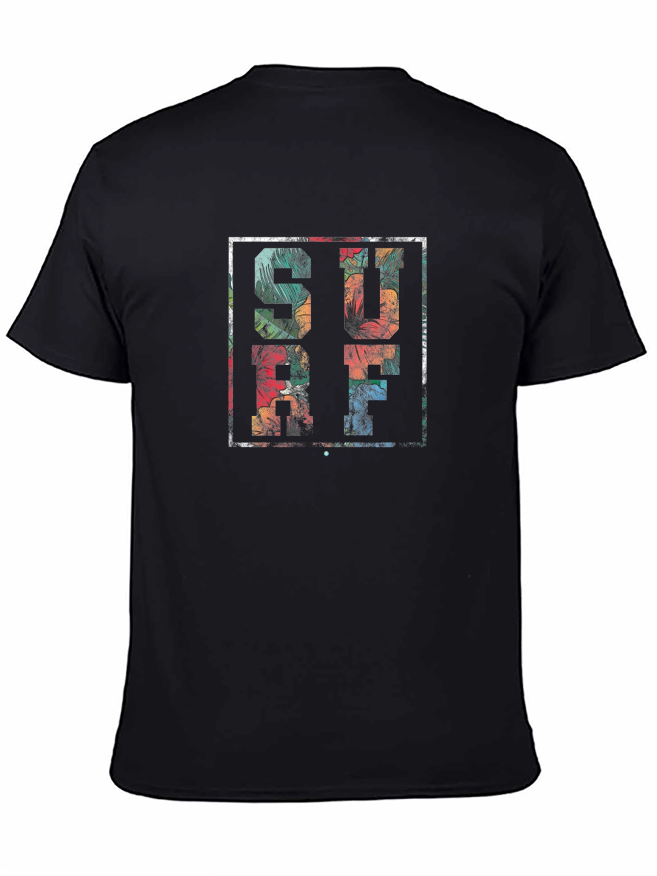 Tropical Surf Graphic T-Shirt - Black