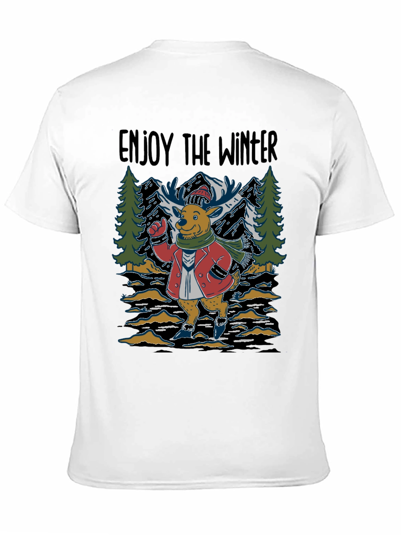 Enjoy the Winter Deer Graphic T-Shirt