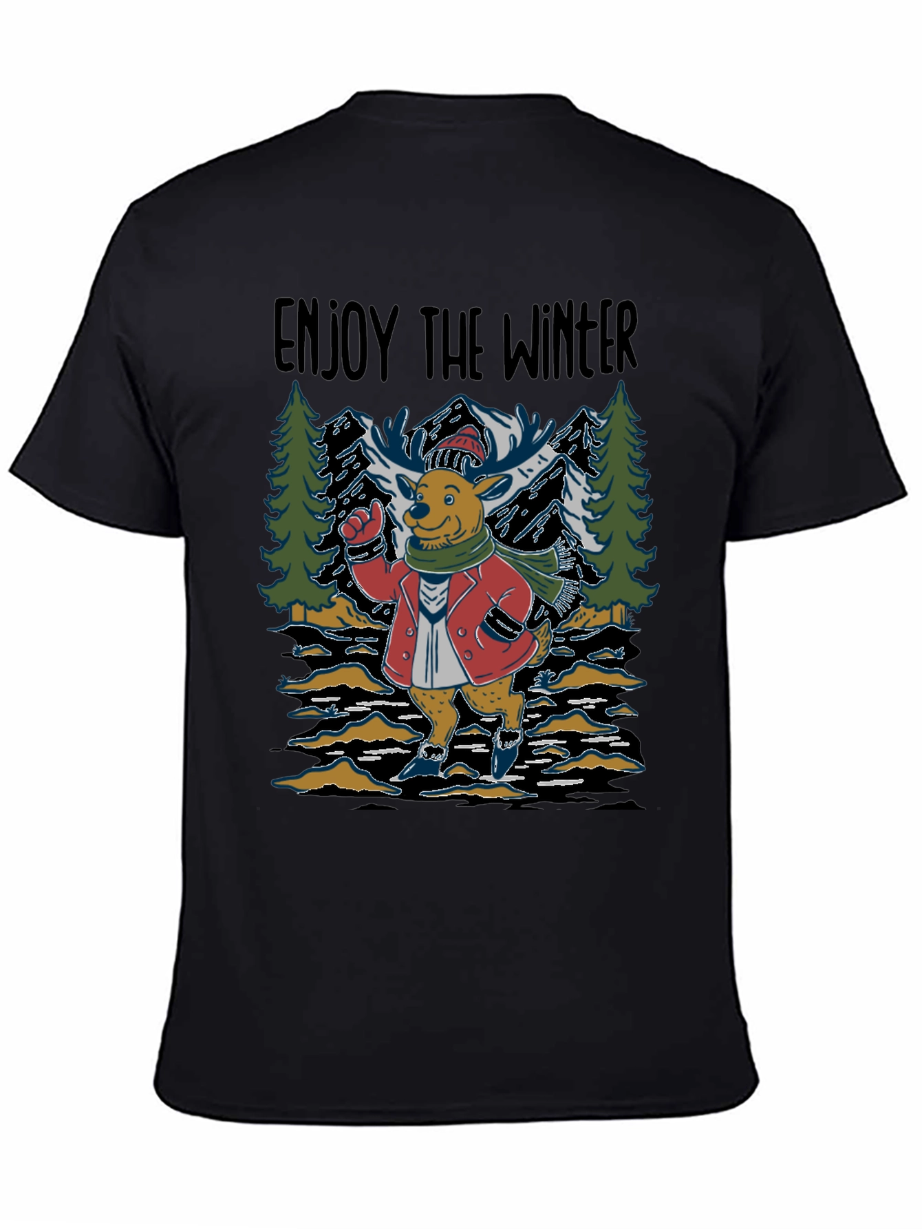 Enjoy the Winter Deer Graphic T-Shirt