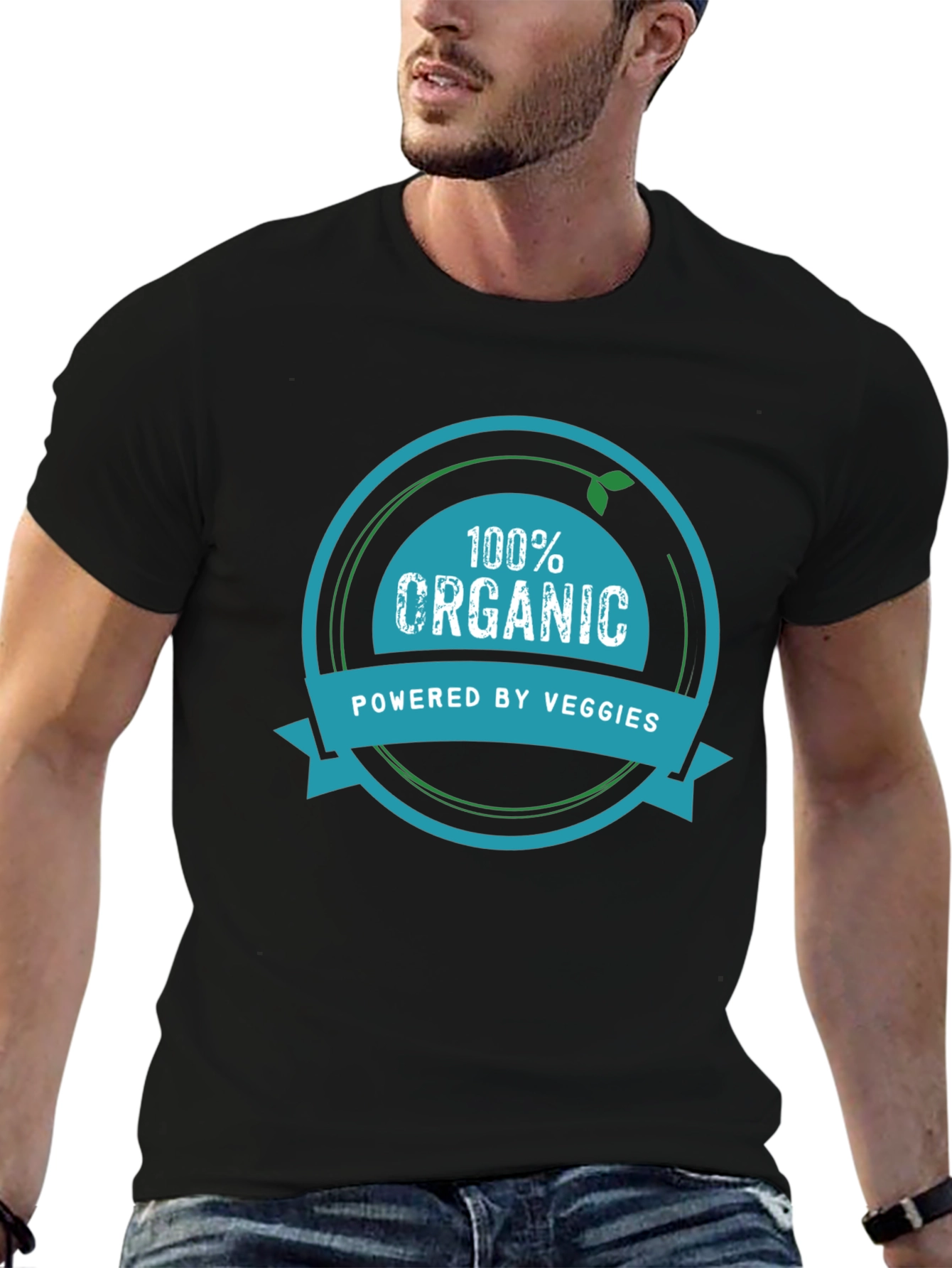 100% Organic Powered by Veggies Graphic Tee