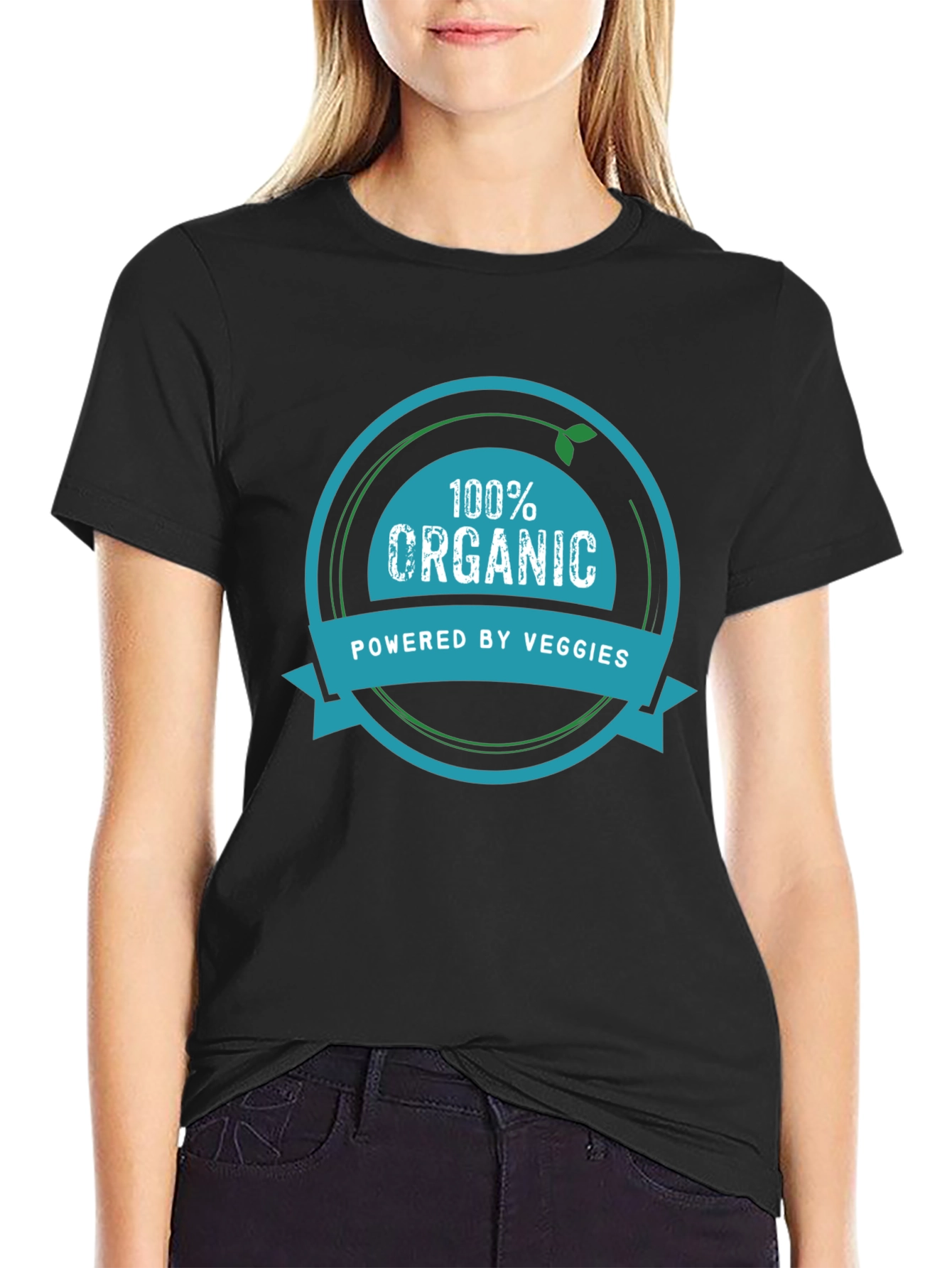 100% Organic Powered by Veggies Graphic Tee