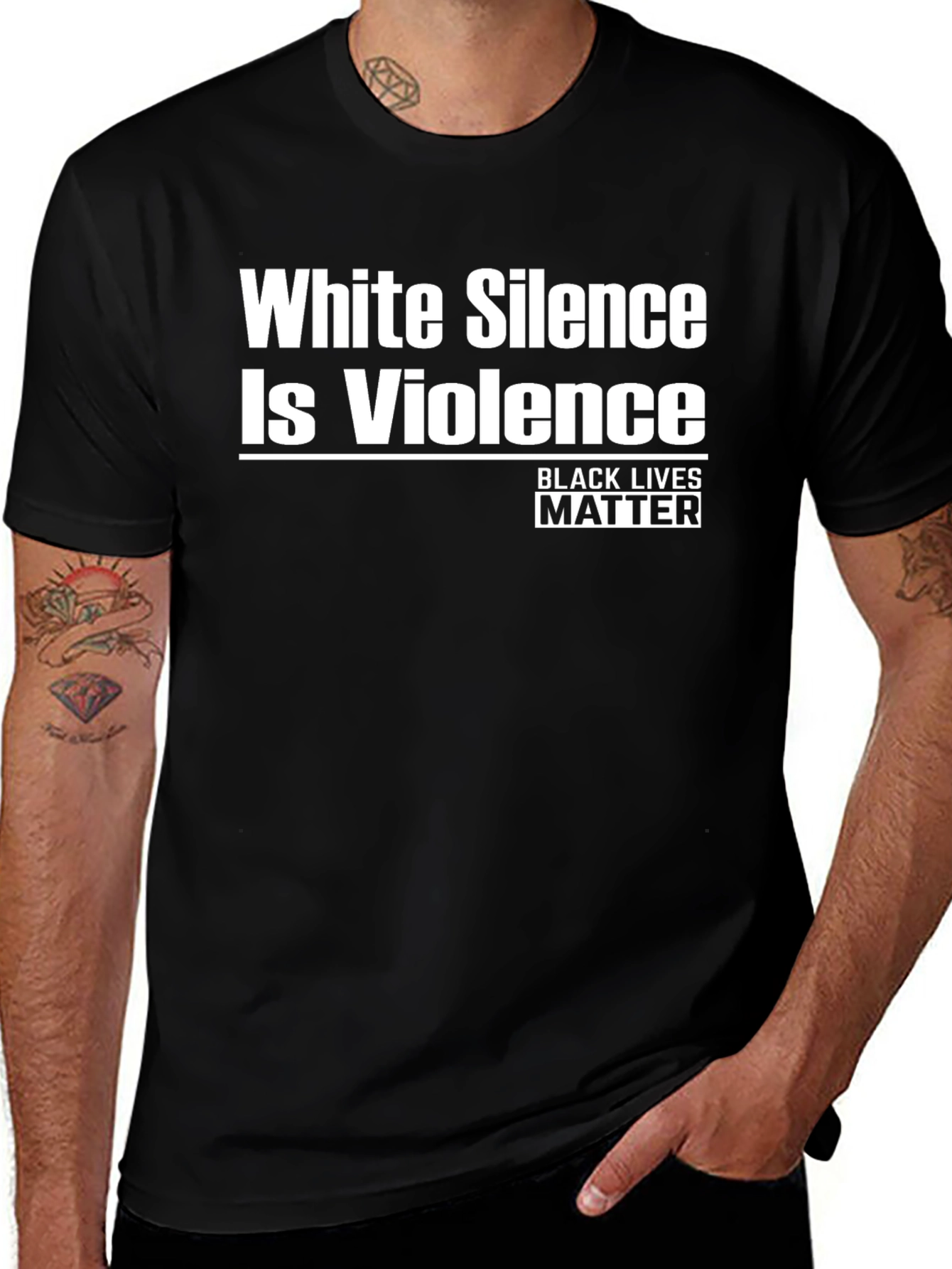 White Silence is Violence Black Lives Matter T-Shirt