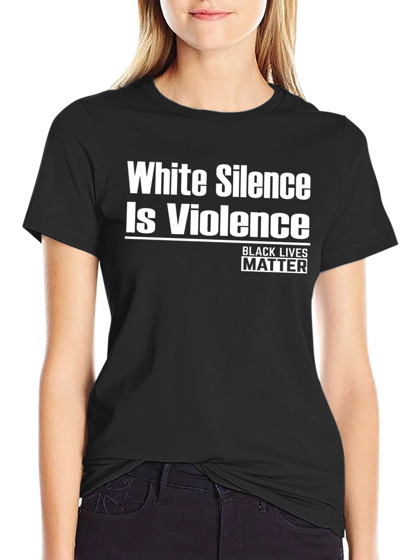 White Silence is Violence Black Lives Matter T-Shirt