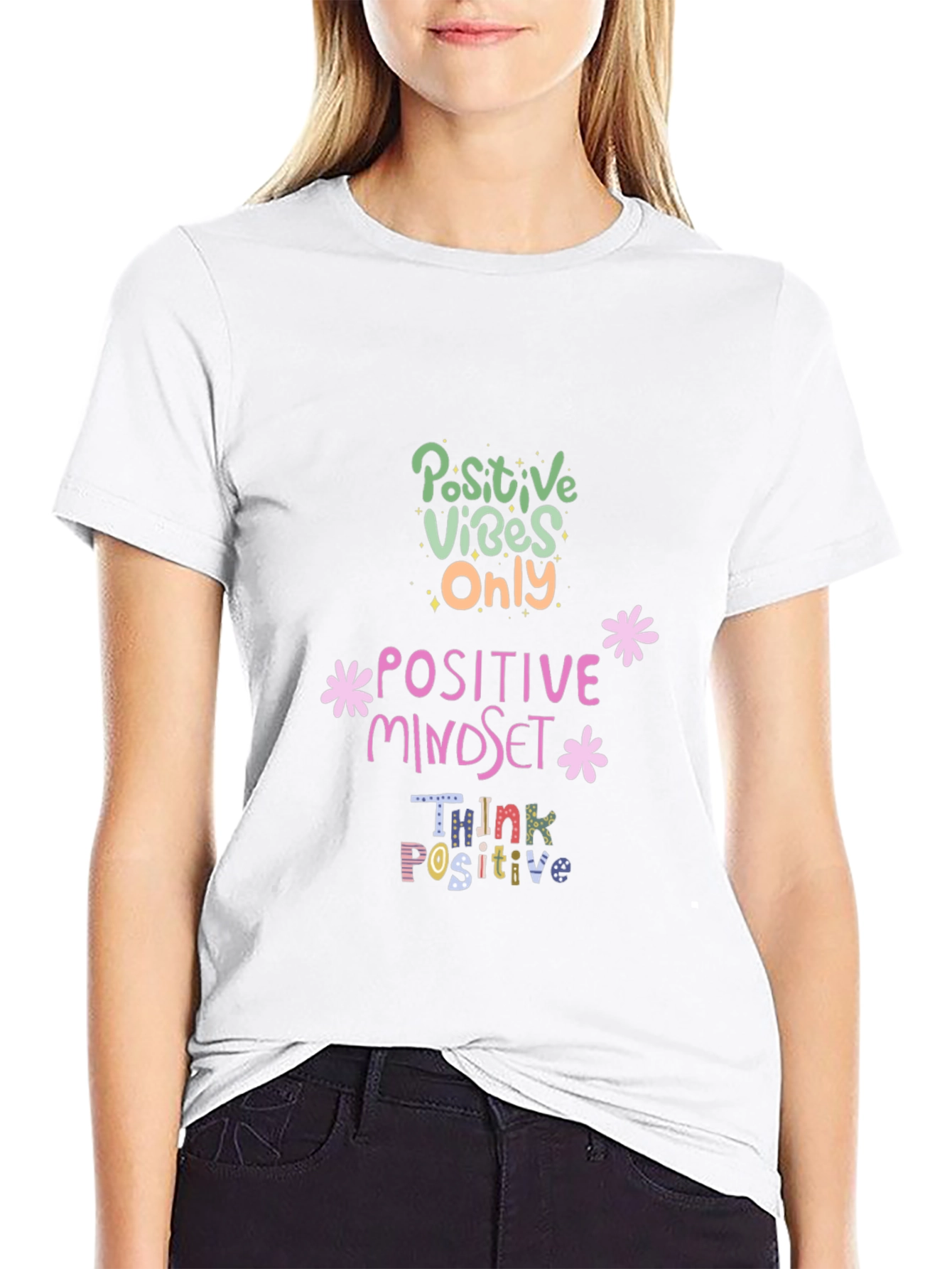 Positive Vibes Graphic Tee - Black