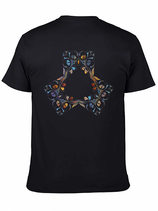 Abstract Floral Triangle Graphic Tee - Mens