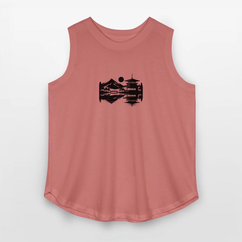 Asian Landscape Of Silent Japanese Temples