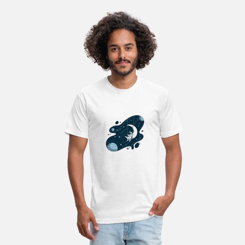 Astronaut Sitting on a Swing Space Moon Stars