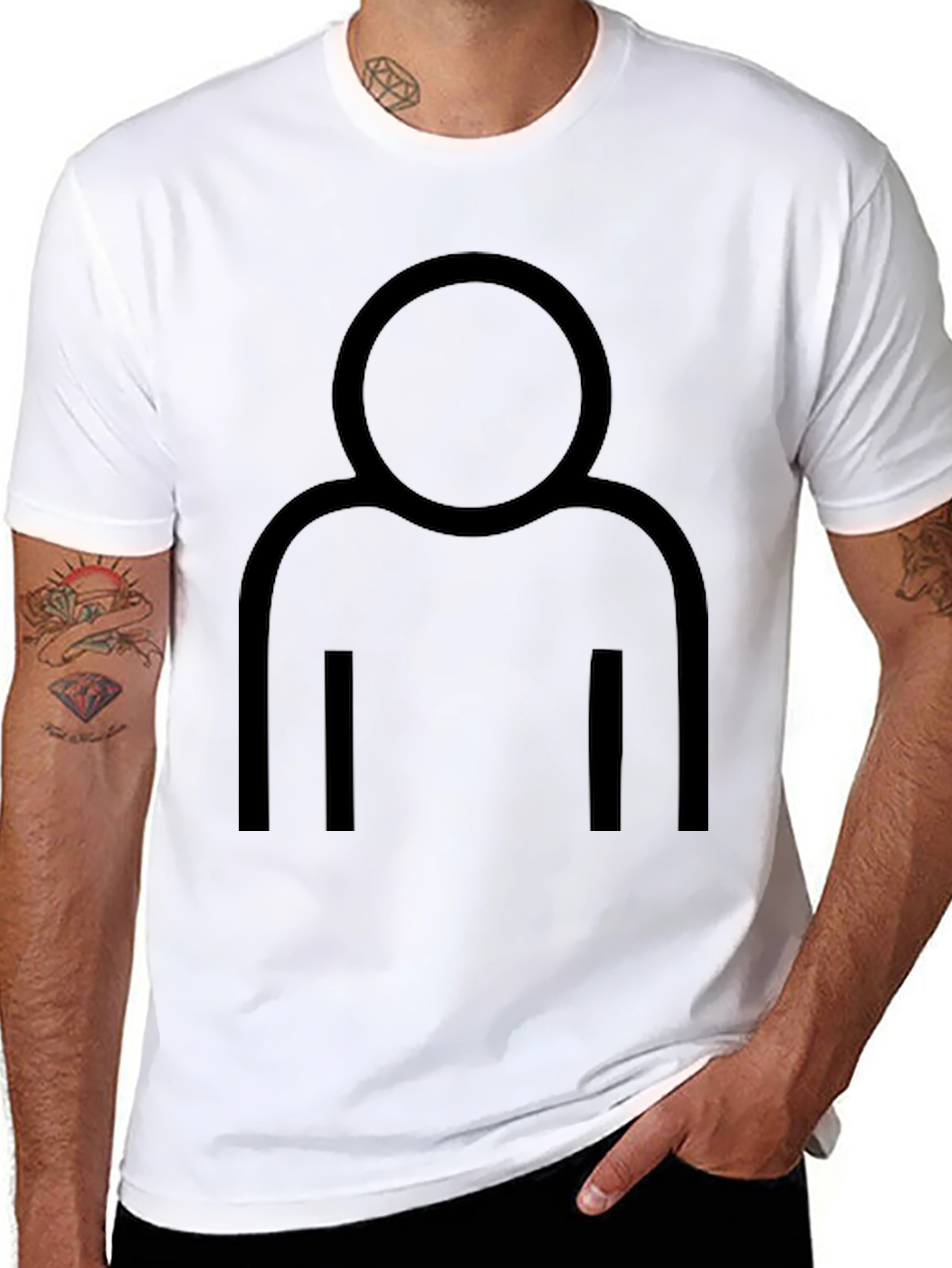 Minimalist Person Icon Black T-Shirt