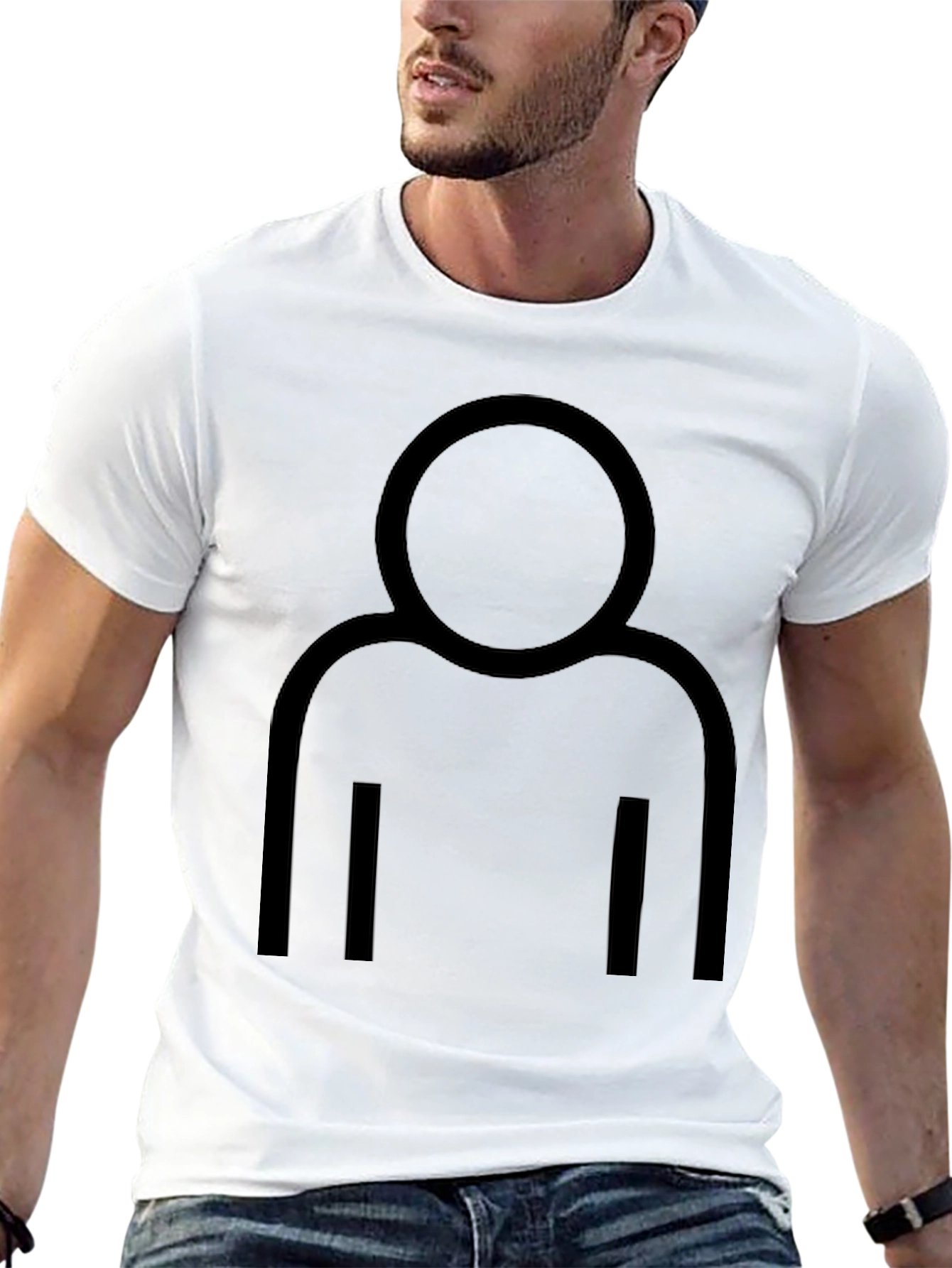 Minimalist Person Icon Black T-Shirt