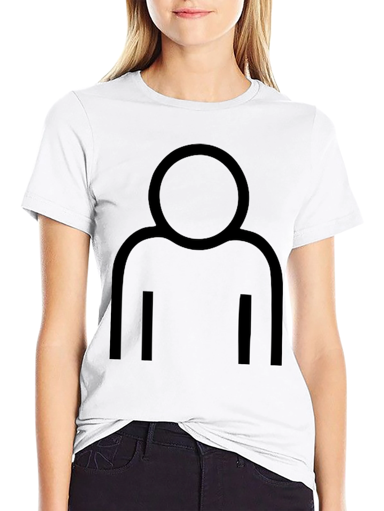 Minimalist Person Icon Black T-Shirt
